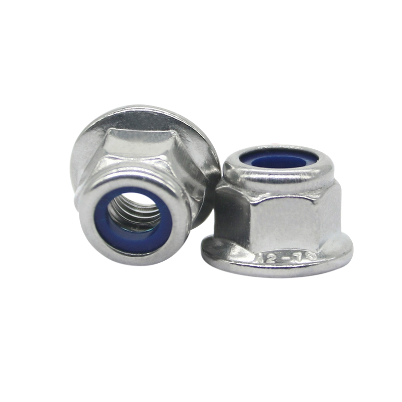 304 stainless steel DIN6926 hex flange nylon lock nut